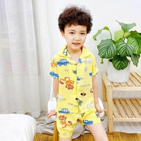 Bộ cộc tay lanh cho bé trai thời trang trẻ em cao cấp Hàn Quốc quần áo trẻ em mùa hè đẹp giá rẻ HD008 - HD008 Ô tô vàng - 110