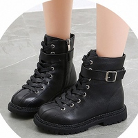 Giày Boot cho bé gái phong cách sành điệu size từ 3 - 13 tuổi - GBT90 - boot đen - 33
