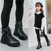 Giày Boot cho bé gái phong cách sành điệu size từ 3 - 13 tuổi - GBT90 - đen - 27